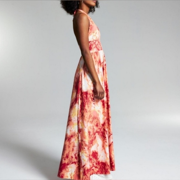 🆕️➕️Misa Hylton 💜 Orange Tie Dye Maxi Dress - Picture 3 of 6